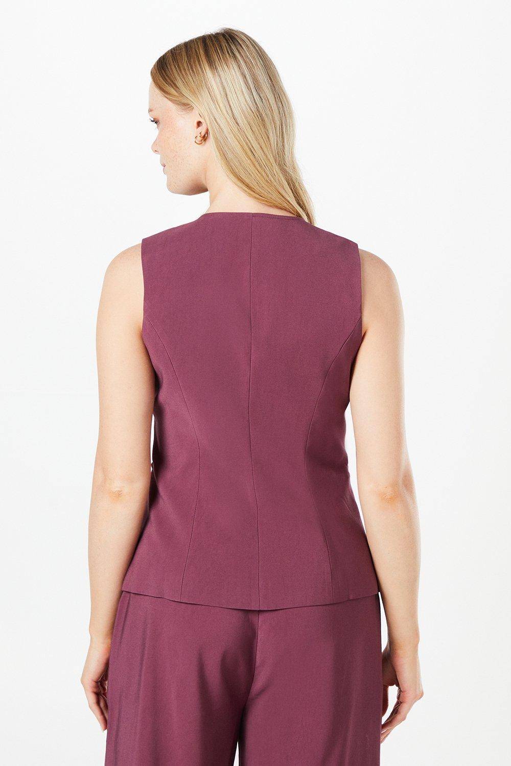 Oasis Gilet Sans Manches Ajusté en Lin à Col Montant