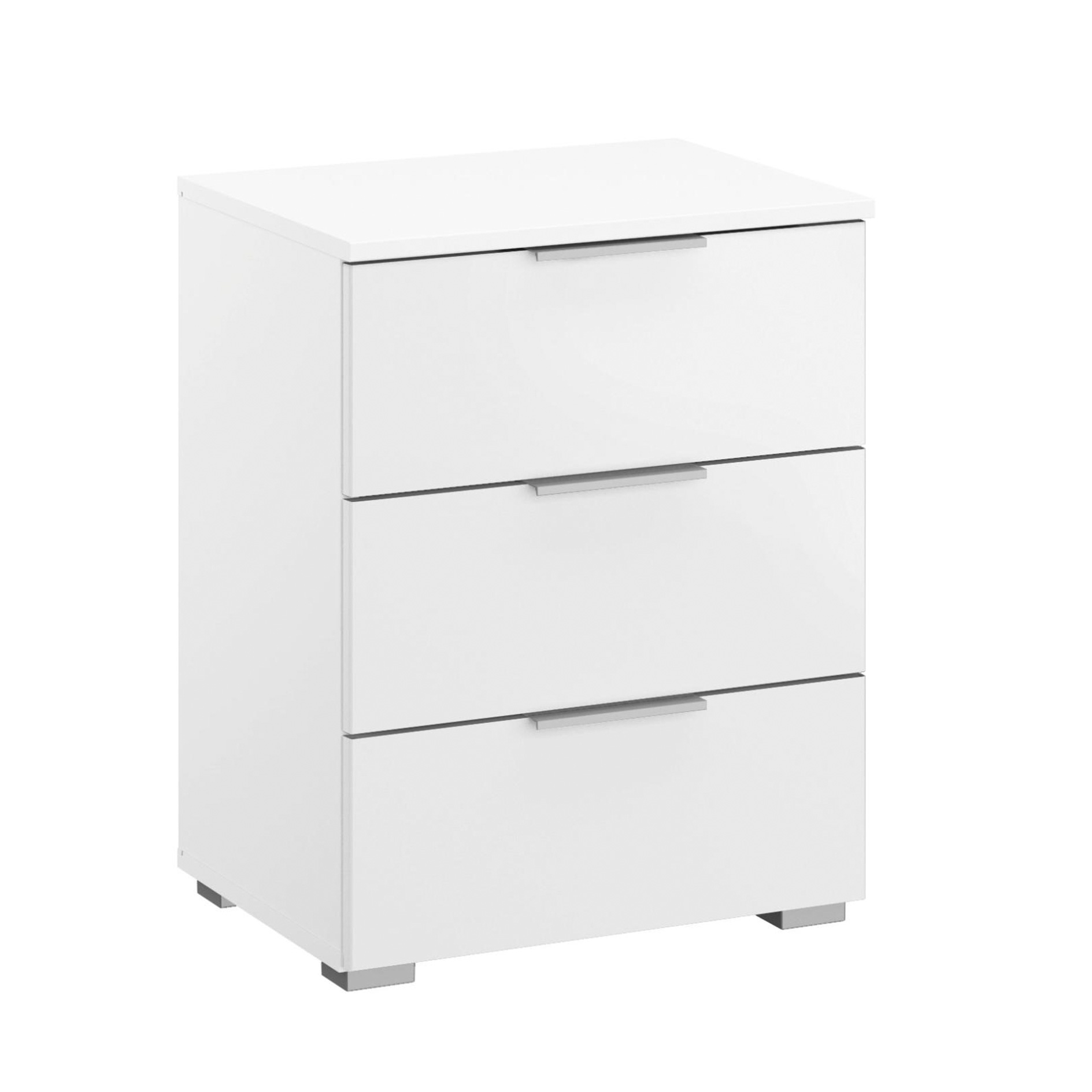 Nachttisch - alpinweiß - 3 Schubkästen - 47 cm