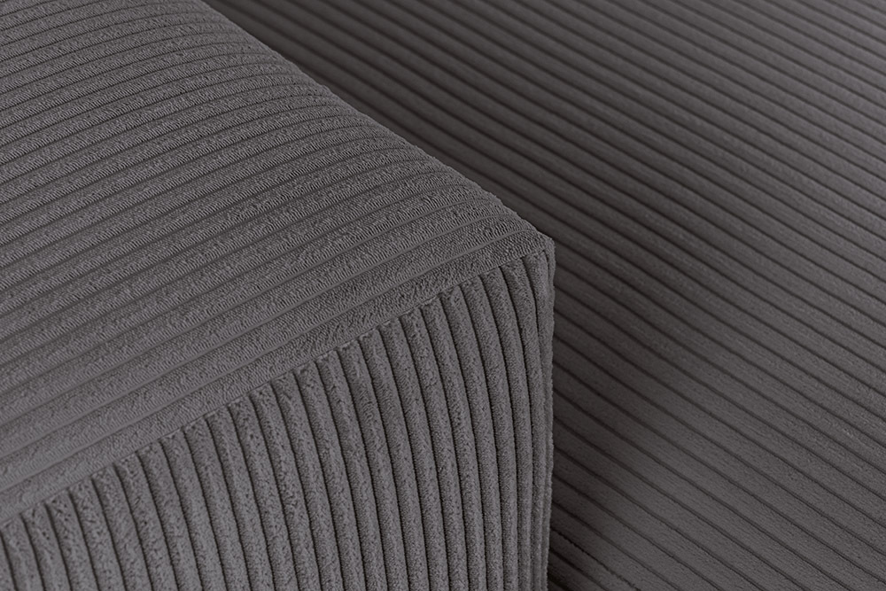 Modernes Ecksofa SIGNATUR 260cm anthrazit Cord beidseitig stellbar inkl. Kissen