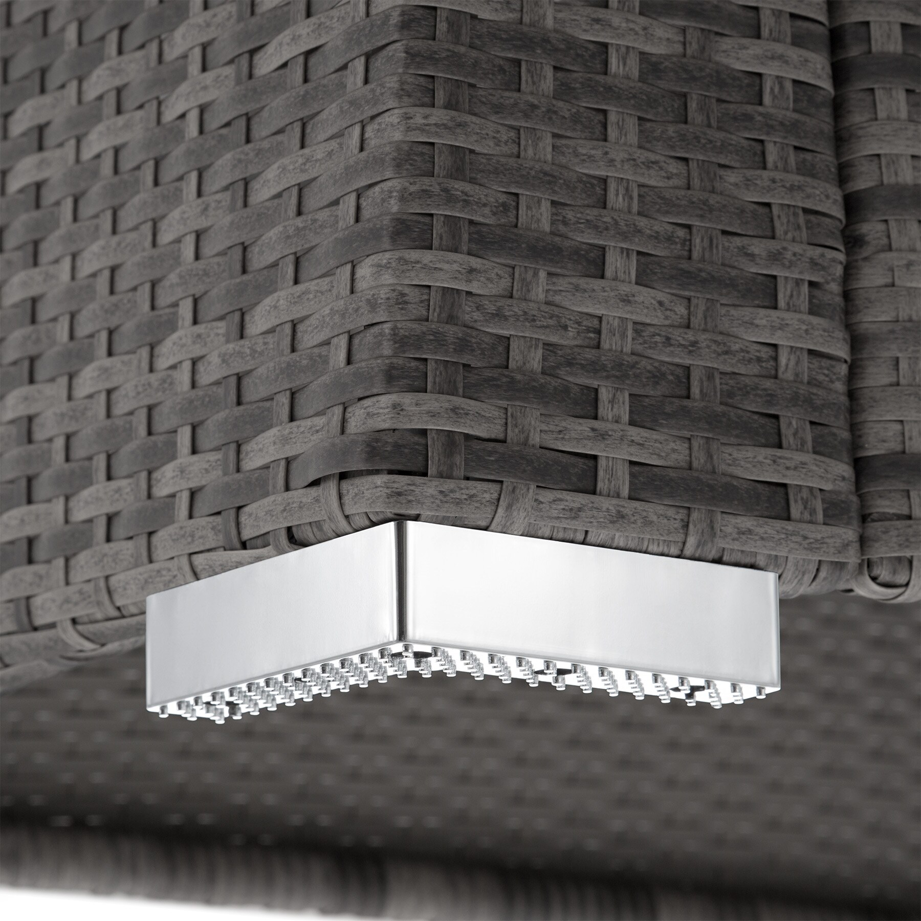 tectake® Rattan Lounge, mit Aluminiumgestell, wetterfest und UV-beständig, mit Sicherheitsglasplatte