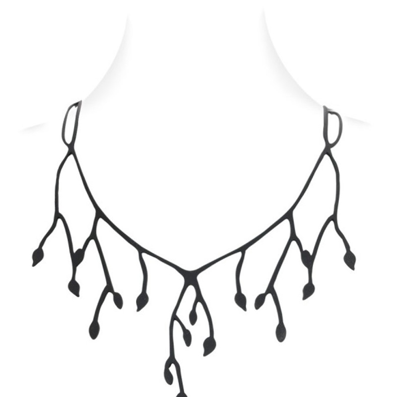 Collier Femme Primavera effet Tatouage en Silicone Noir