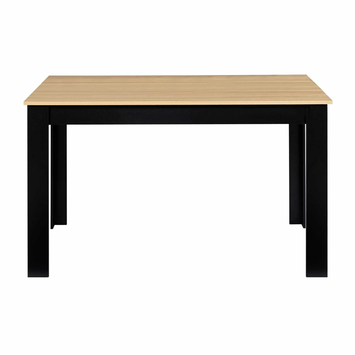 Table à manger rectangle ROZY 6 personnes noire plateau façon hêtre 110 cm
