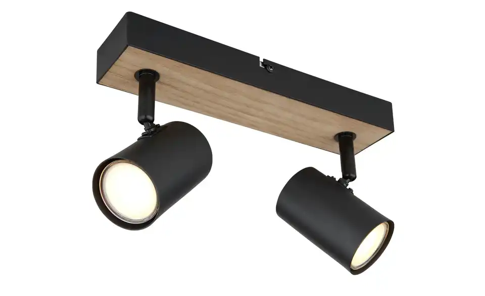 Deckenstrahler 13,5 cm 6 cm 2-flammig 26 cm Schwarz, matt