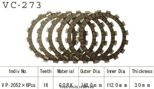 Kyoto - Disques garnis d'embrayage VC273