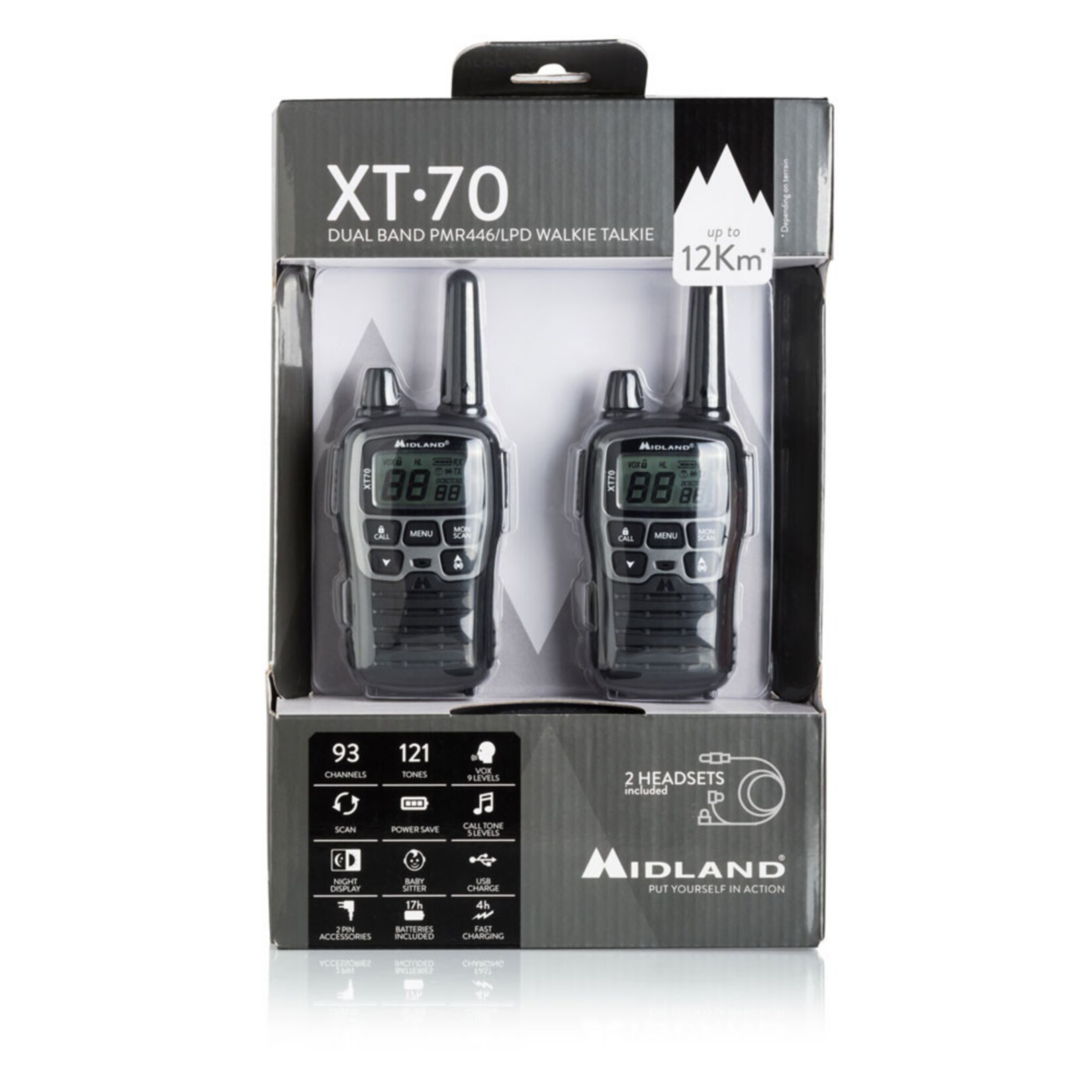 Midland XT70 PMR/LPD-Handfunkgerät 2er Set