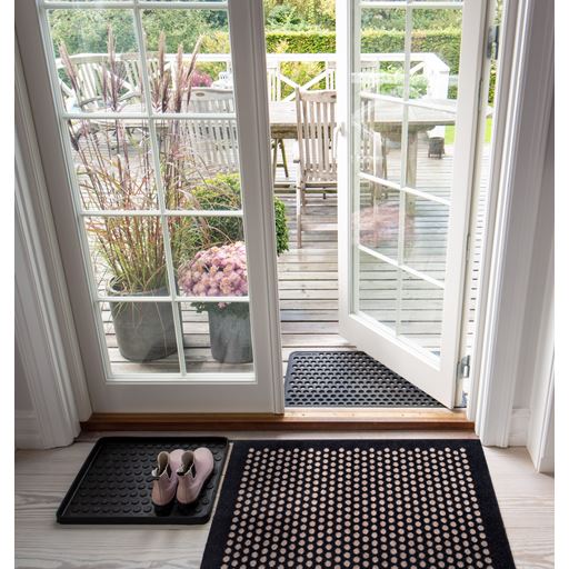 Tica Copenhagen Dot Gulvmåtte, Sort/Sand, 60x90 cm