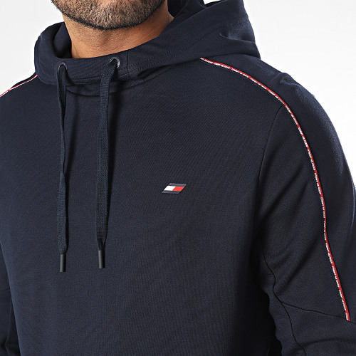 Sweat Capuche Piping 8950 Bleu Marine