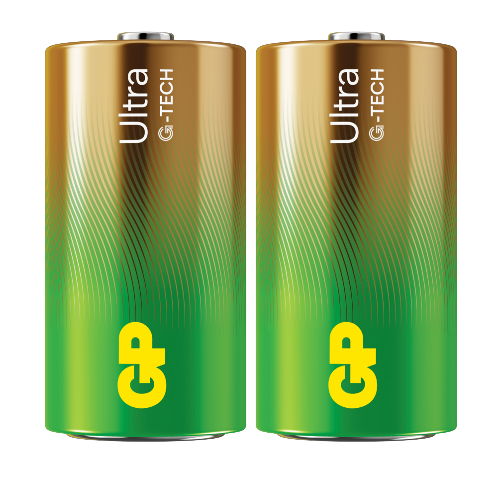 GP - Ultra Alkaline C Batteries, 14AU/LR14, 1.5V, 2-Pack