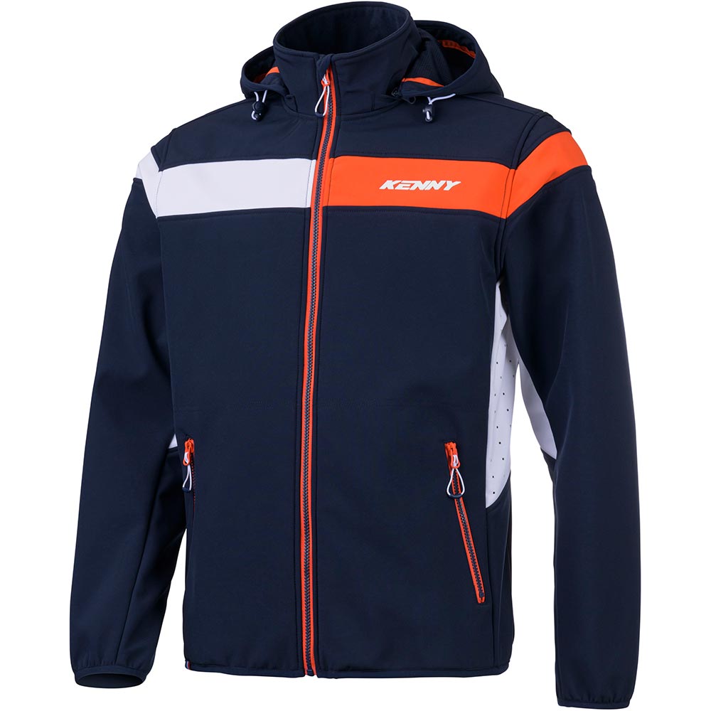 Kenny - Veste zippée Softshell Racing Navy / Orange / Blanc