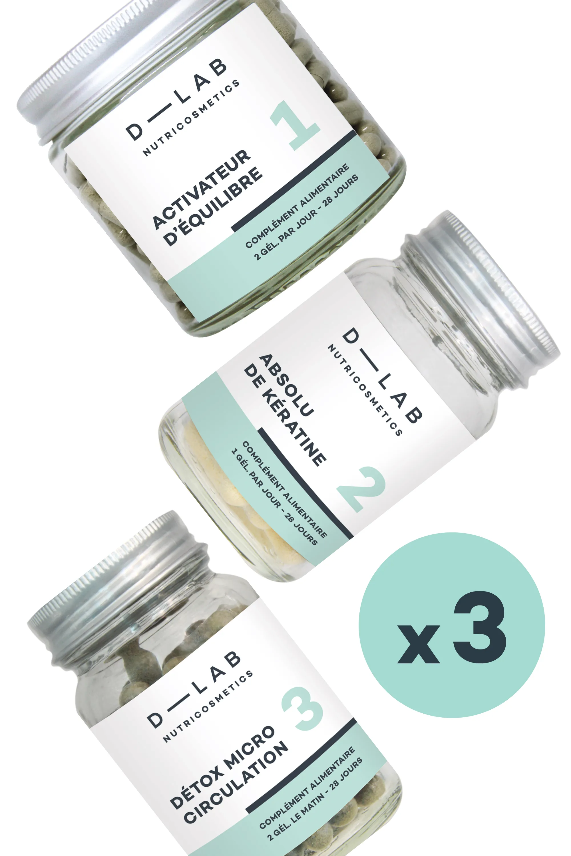 D-LAB Nutricosmetics Compléments alimentaires Programme Masse-Capillaire-392 g
