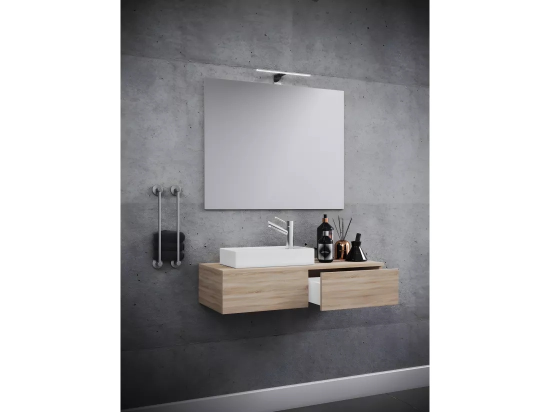 3pcs Plan de toilette Lavabo Gudas Miroir