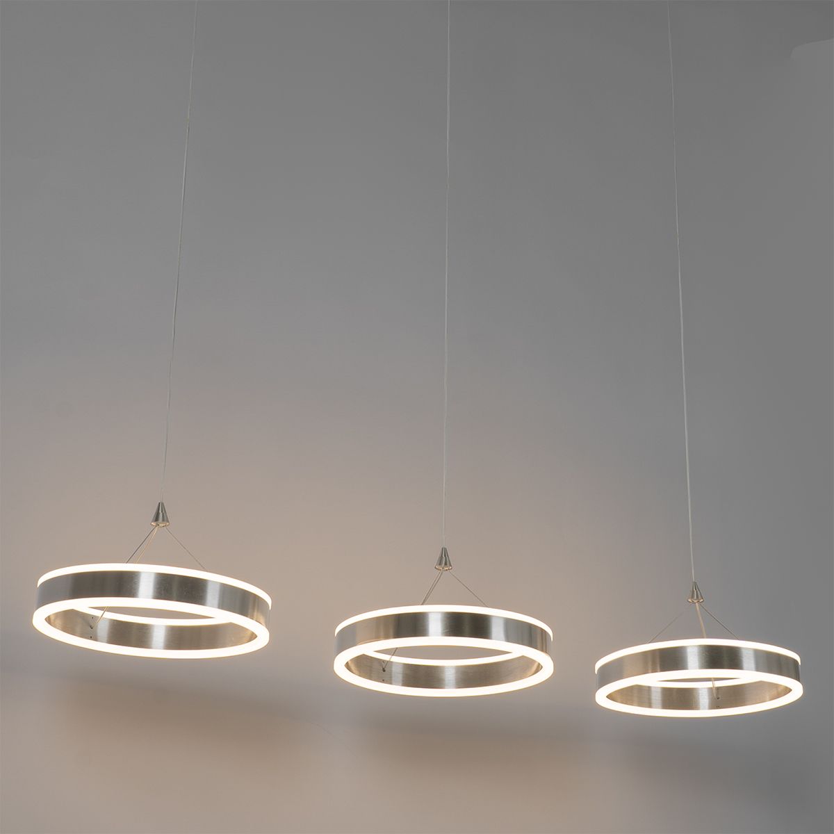 Hanglamp staal langwerpig incl. LED 3-staps dimbaar 3-lichts - Lyani