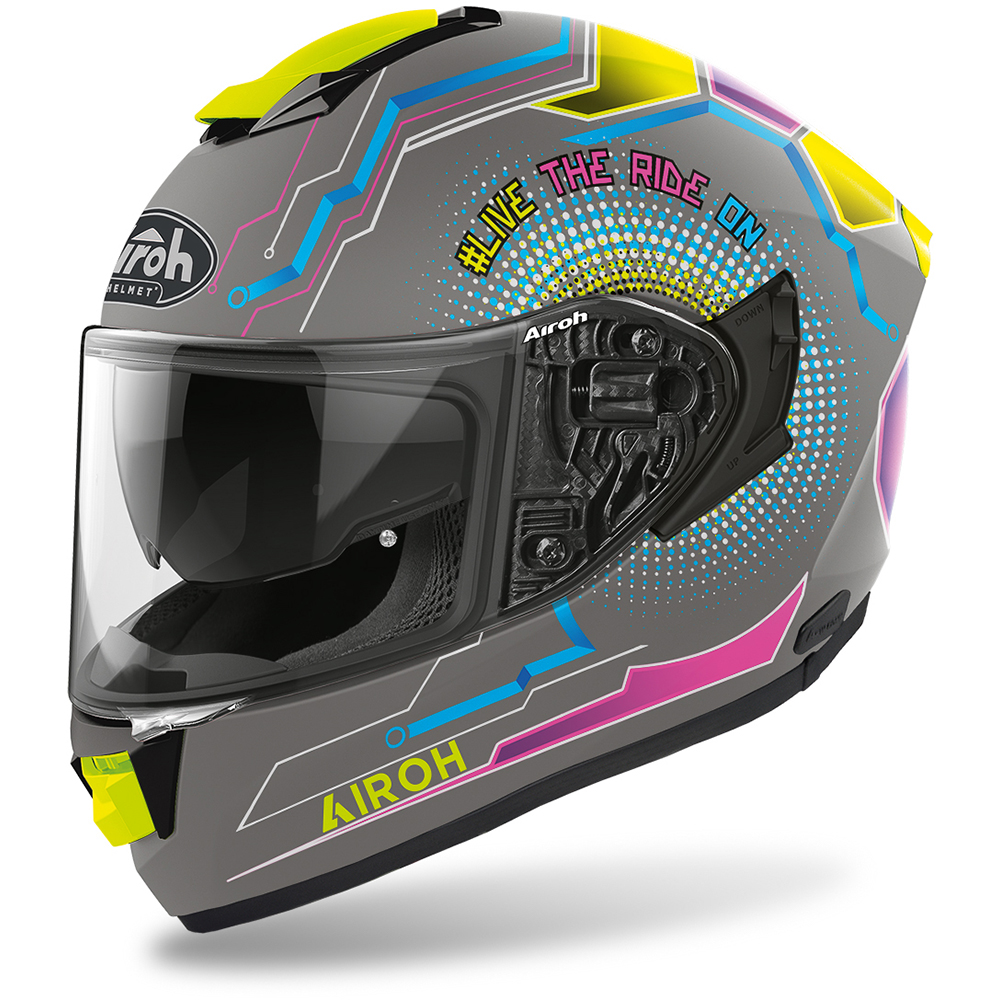 Airoh - Casque ST.501 Power Gris Mat / Jaune / Rose / Bleu