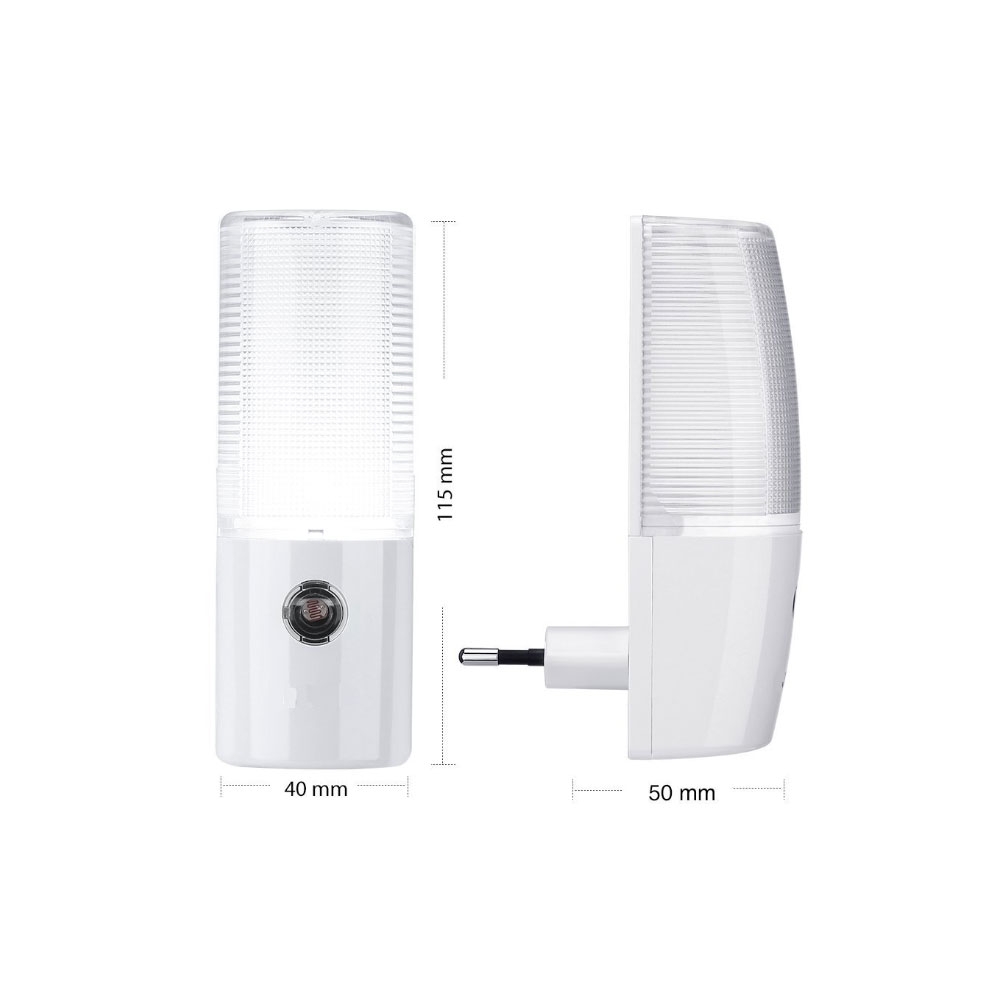 LED Nachtlicht Stecker mit automatischem Tag / Nacht Sensor (78.12046) - Weiss