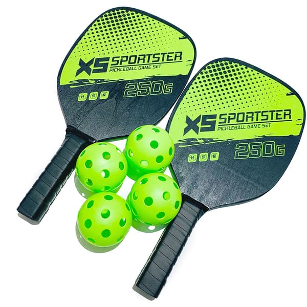 Pickleballsett med 2 rack og 4 baller for nybegynnere og entusiaster