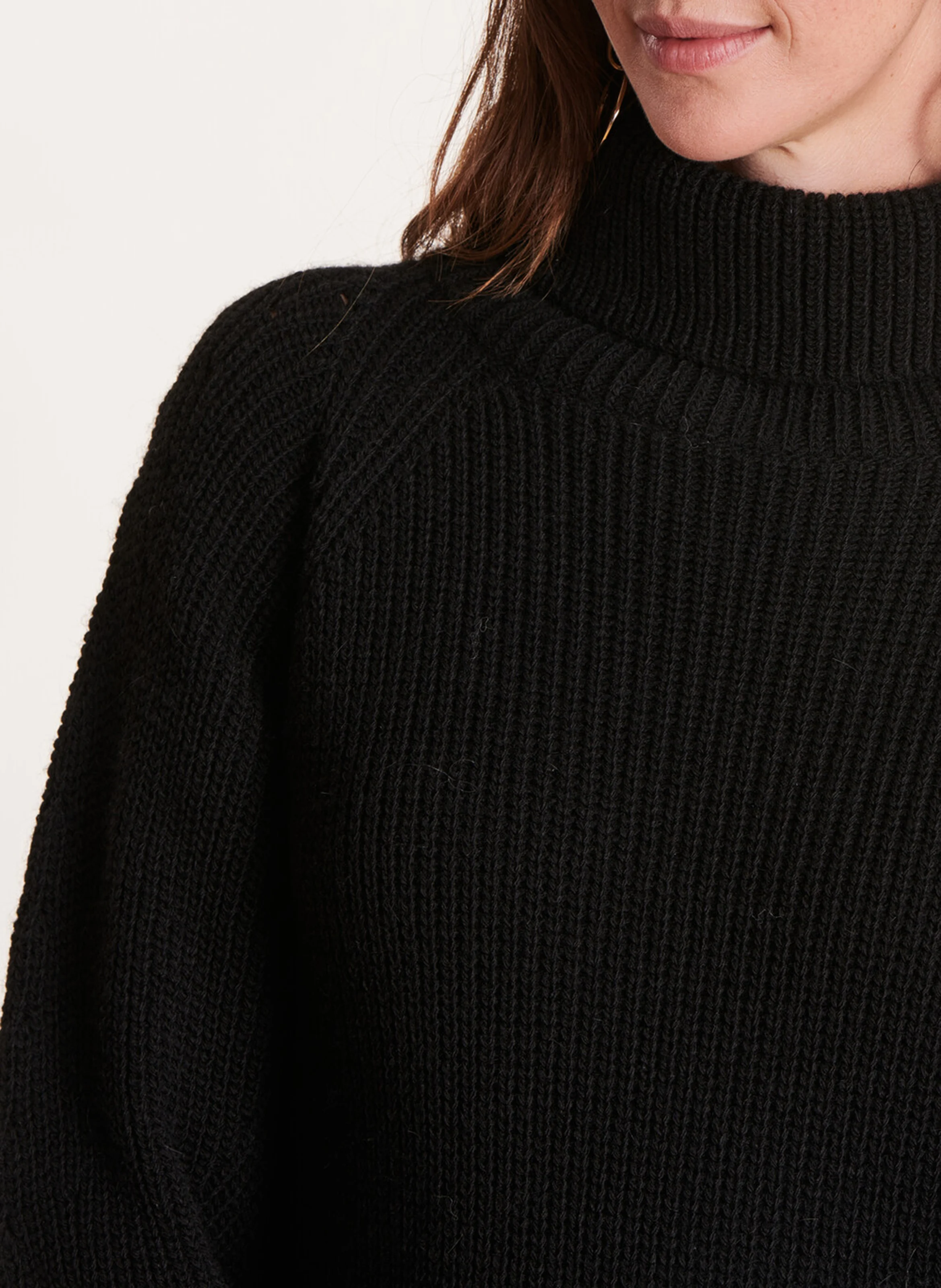 Robe pull courte en maille| Noir