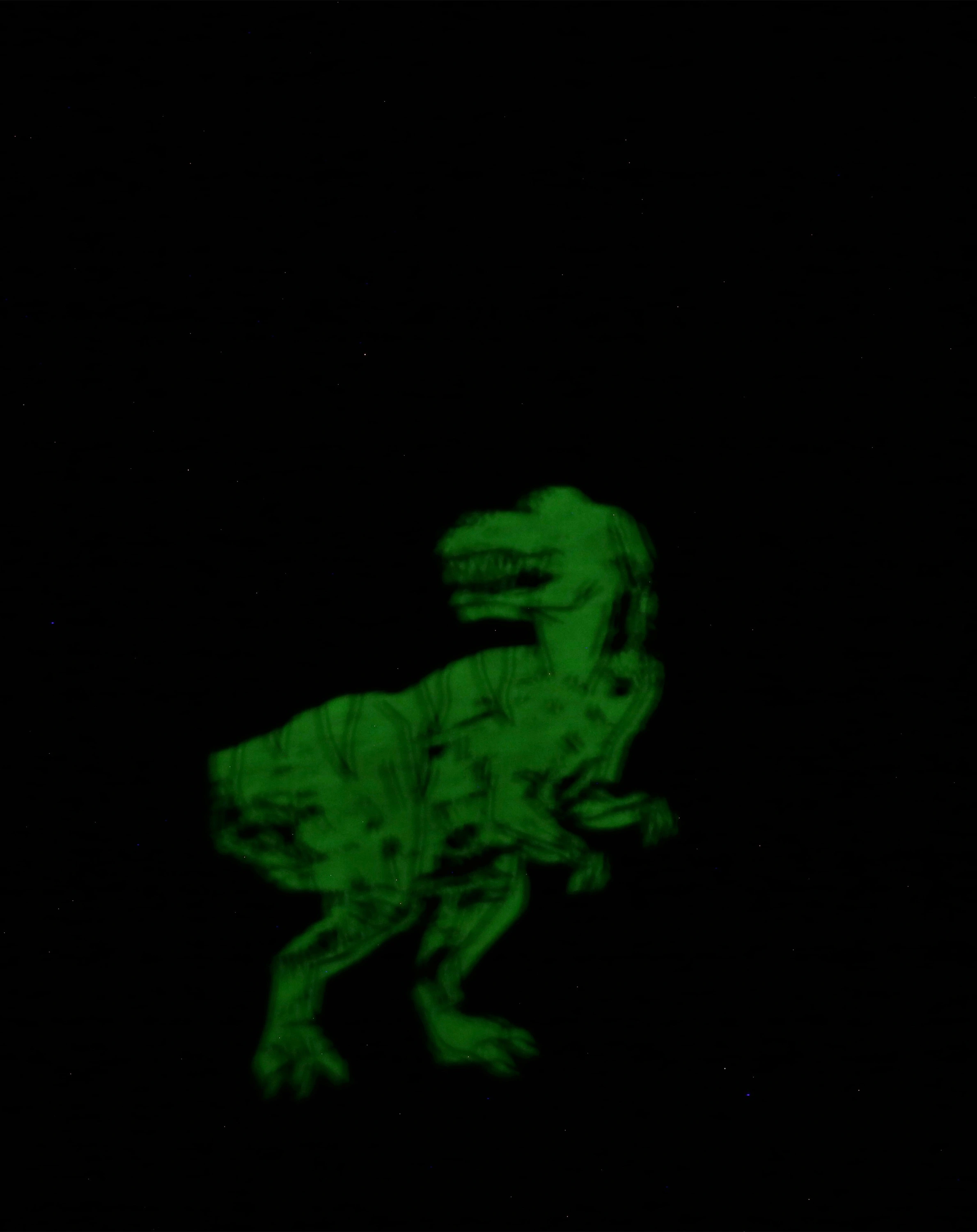 T-Shirt GLOW IN THE DARK - DINO in blau melange