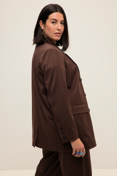 Blazer, Straight Fit, doppelreihig, Revers, Langarm