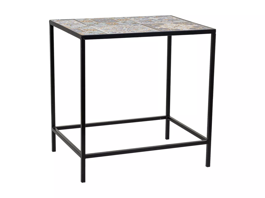 Ensemble de 2 supports en mosaïque et métal noirs