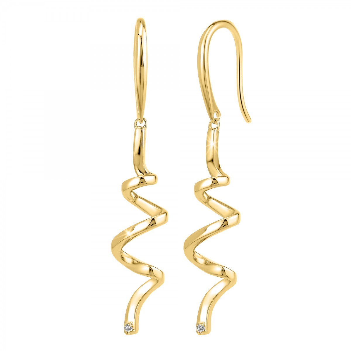 Boucles d'oreilles par SC Bohème ornées d'un véritable diamant blanc