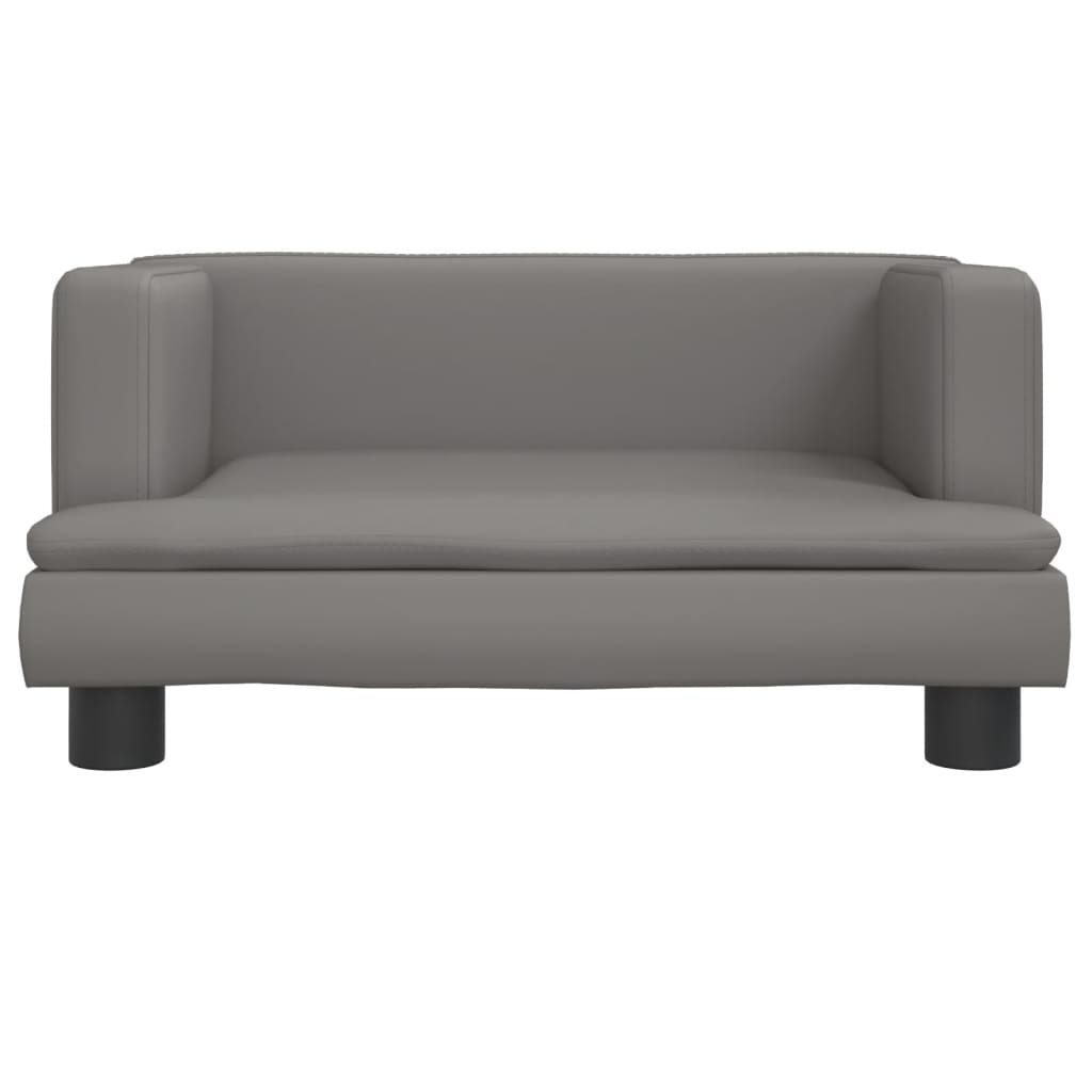 Cama para cães vidaXL em couro sintético, cinza, 60x40x30 cm