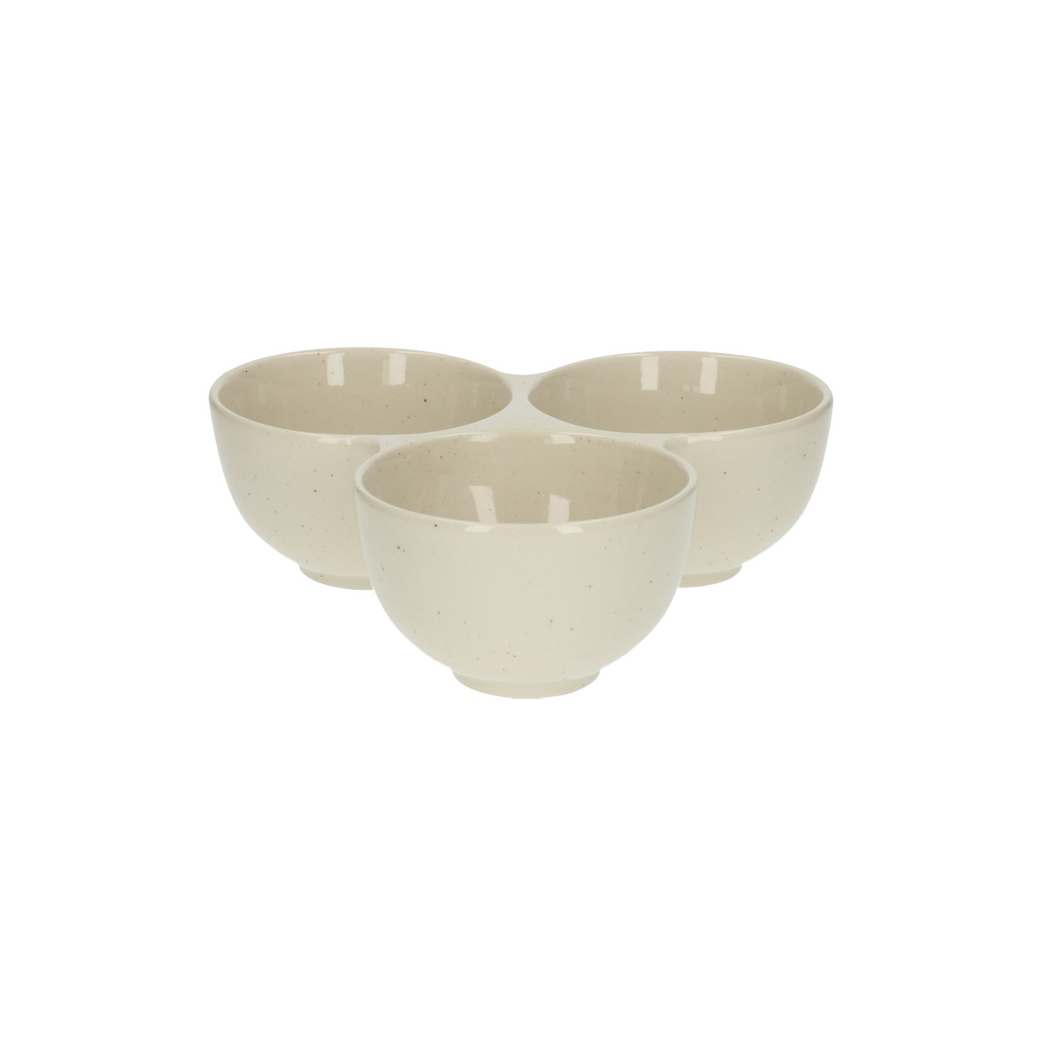 Serveerschaal, steengoed, beige, spikkel, Ø 20,5 cm