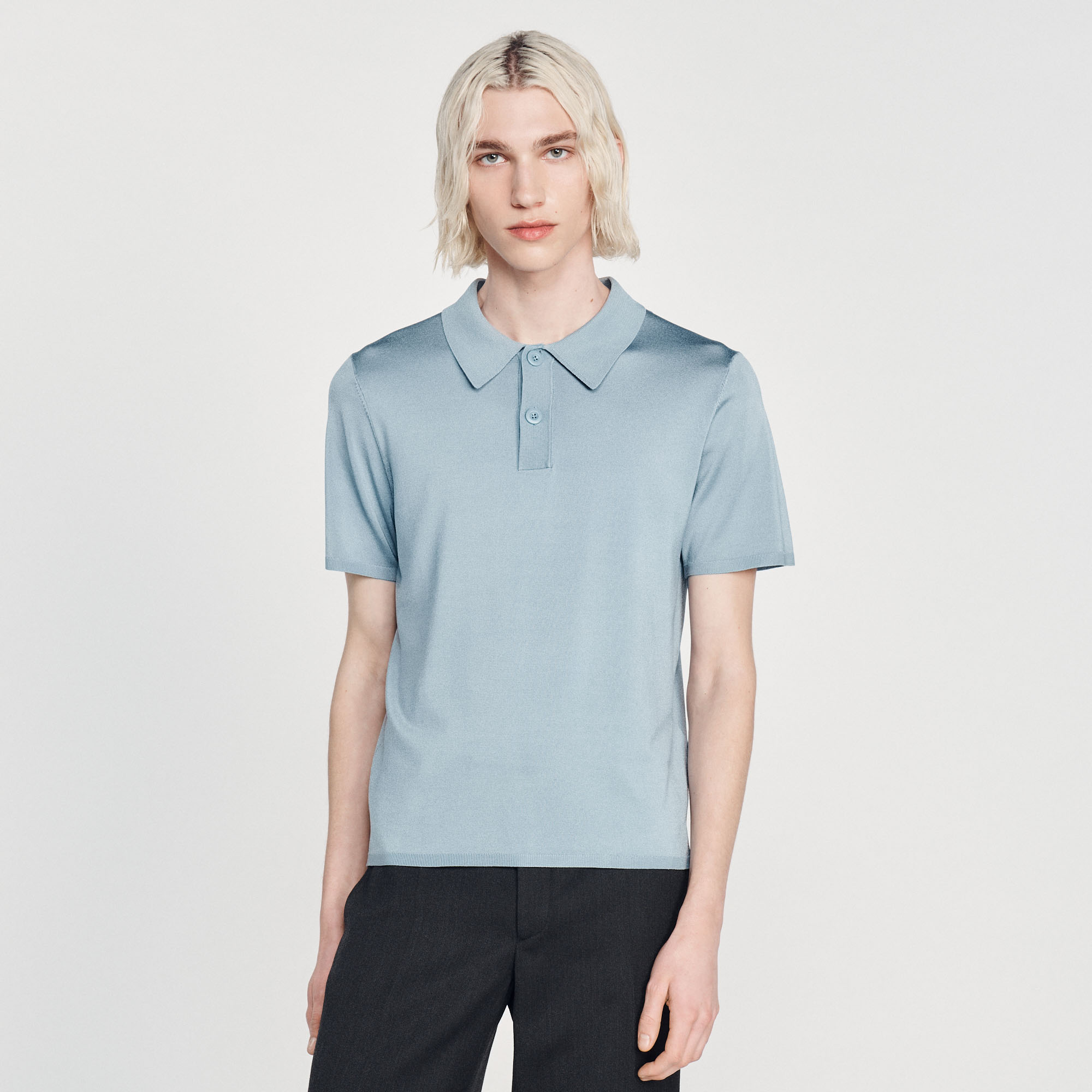 Polo en maille á manches courtes