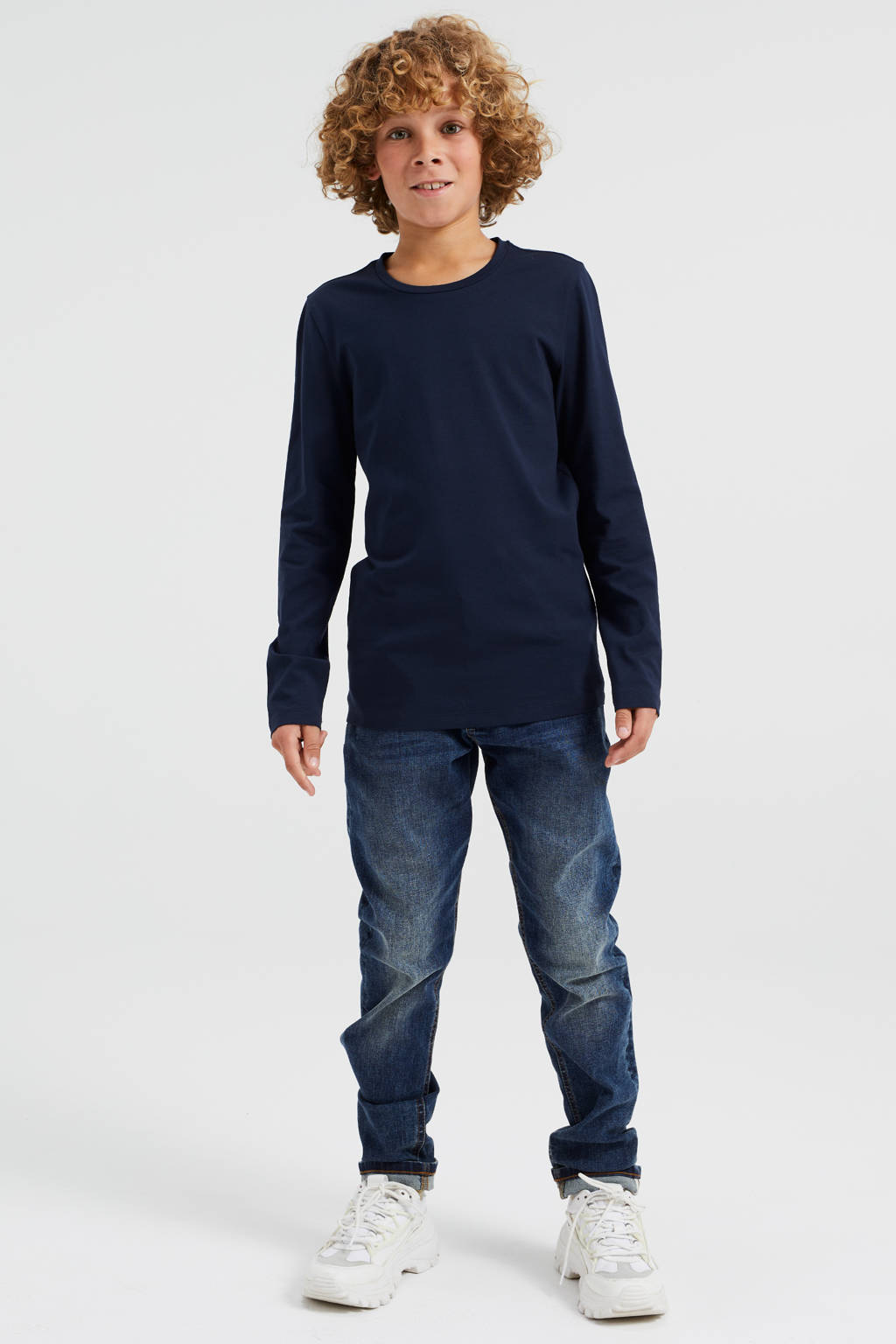 WE Fashion longsleeve donkerblauw