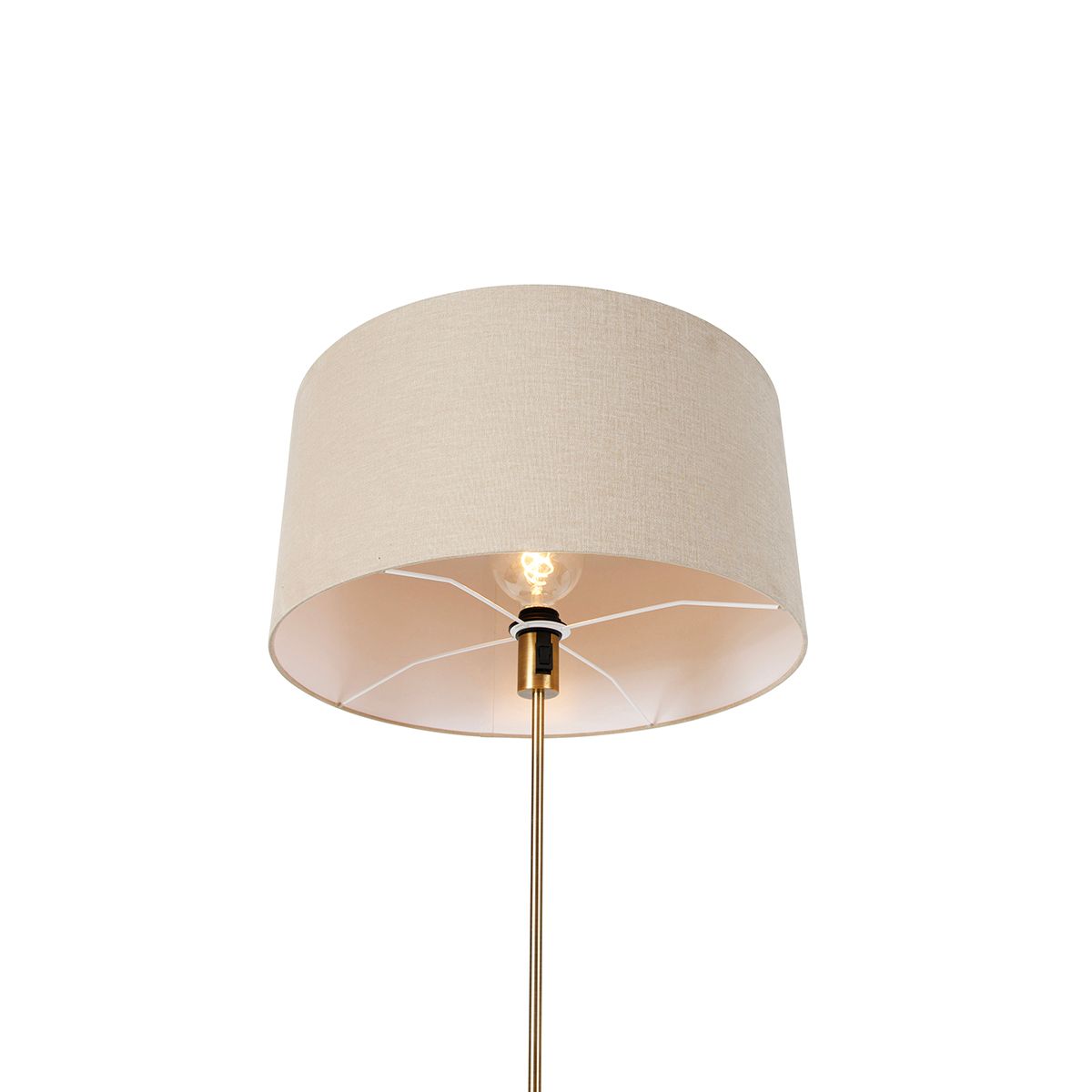 Vloerlamp verstelbaar brons met kap lichtbruin 50 cm - Parte