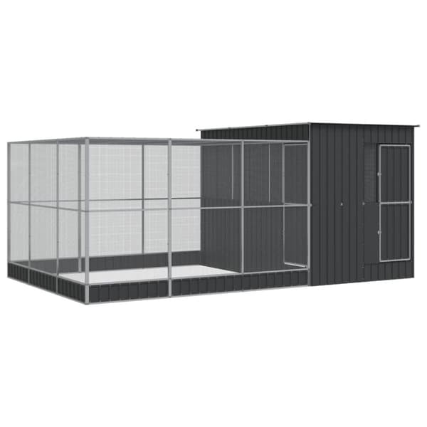 vidaXL Voliere med forlengelse sølv 497x303x216 cm stål