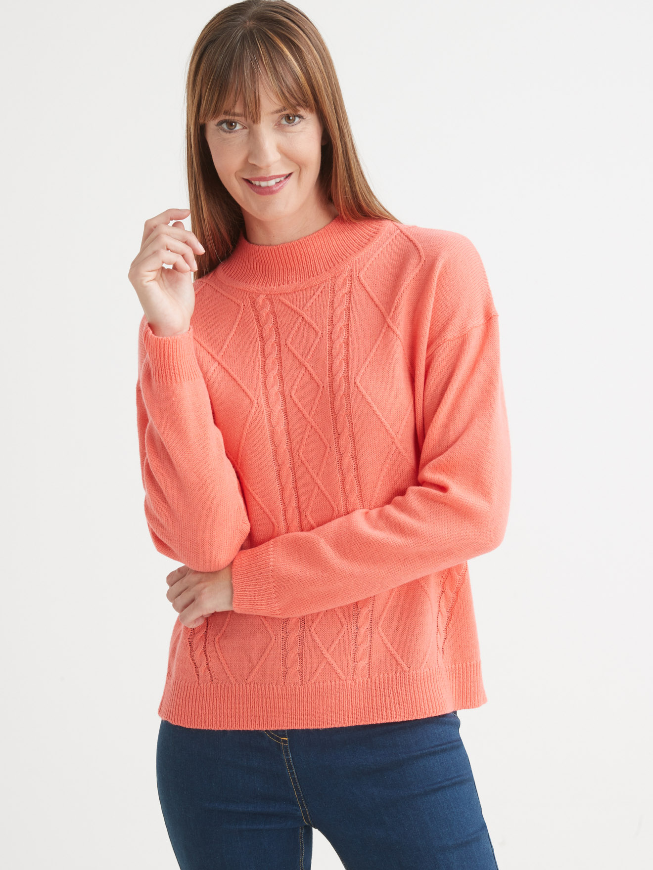 Pull col montant torsadé 30% laine