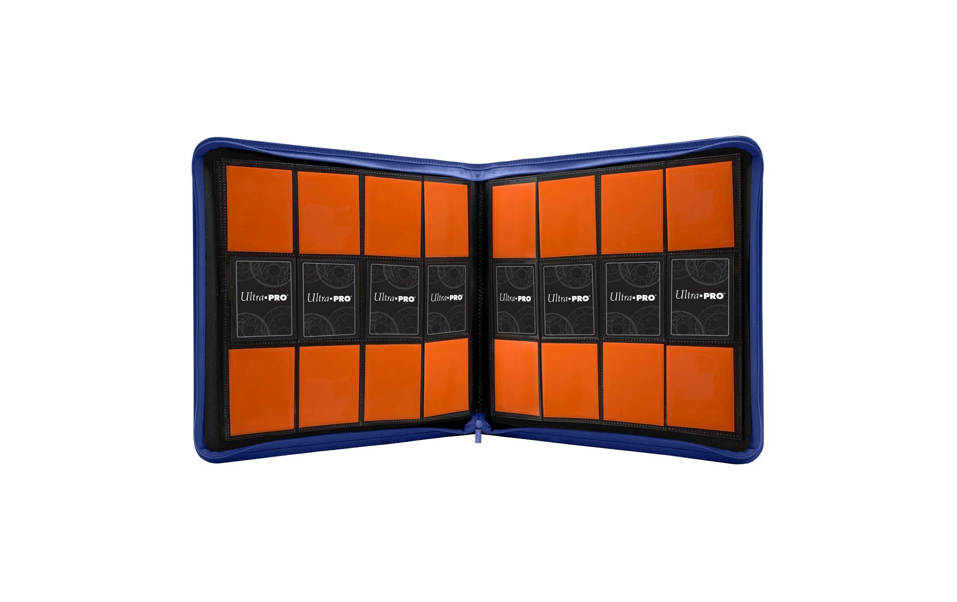 Karten-Album Pro-Binder Zippered Blue 12-PocketKartenalbum mit gepolstertem Kunstledereinband