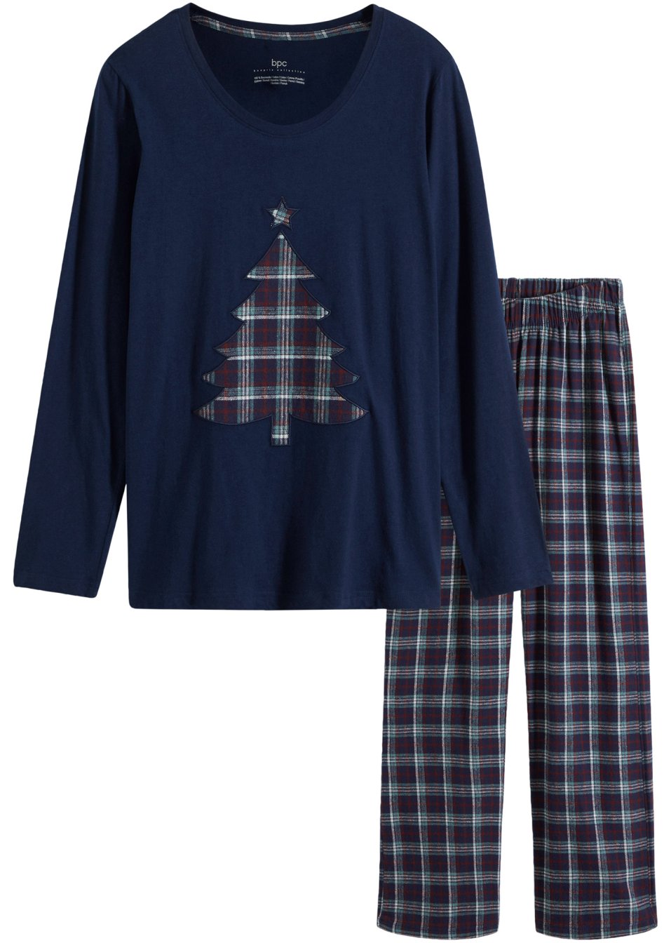 Pyjama avec application et pantalon tissé en flanelle