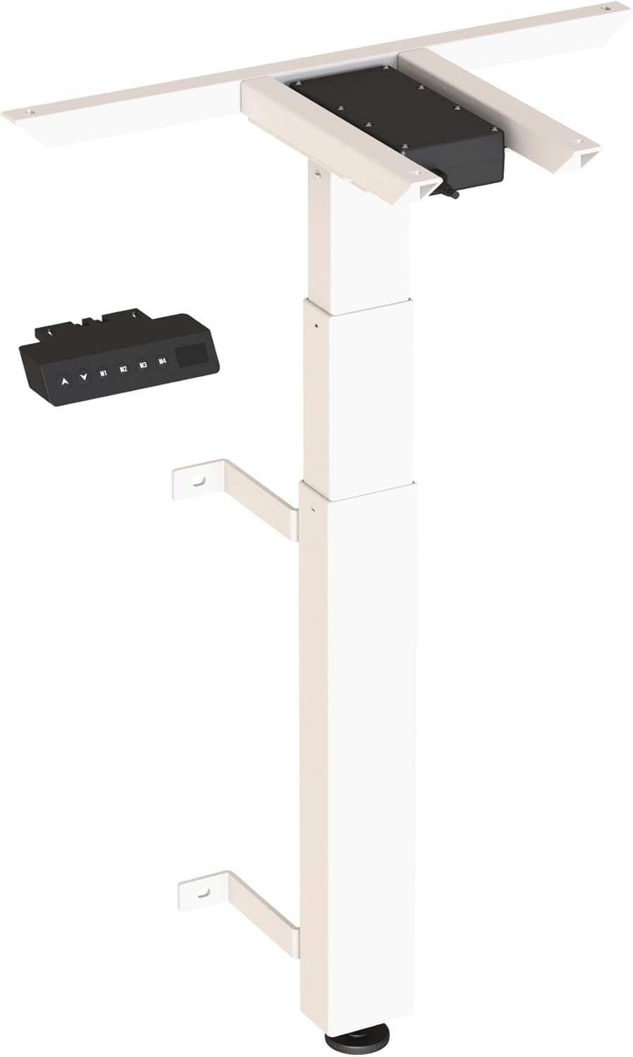 WallDesk höhenverstellbarer Wandtisch - Elektrisches Gestell - Höhe 59-125cm - Breite 55cm - Weiß - Mit Speicherfunktion