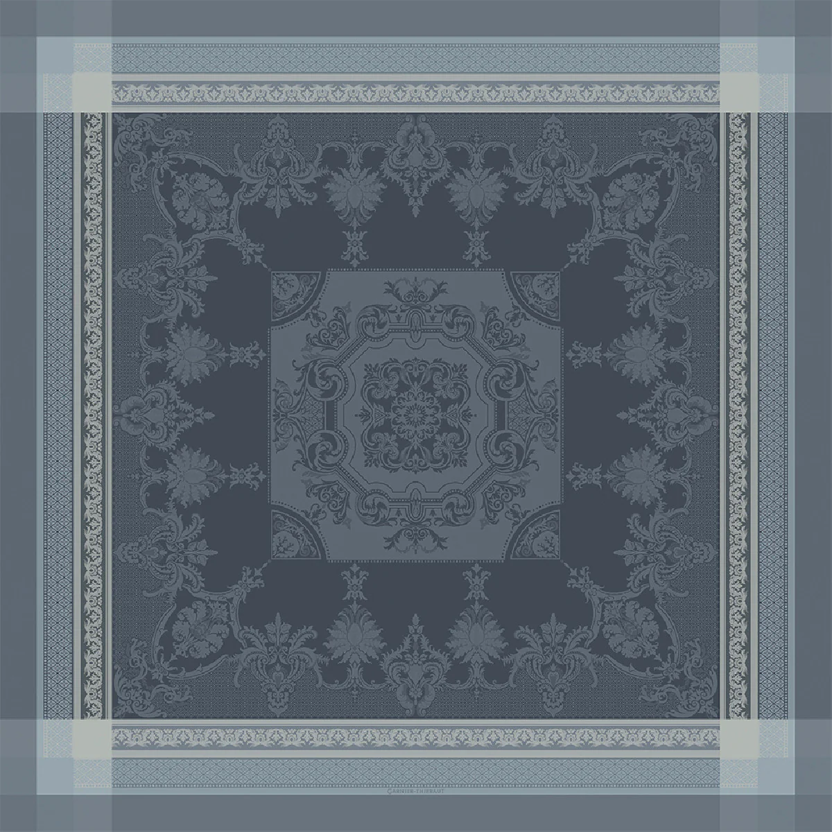 Nappe antitache déperlant pur coton gris 174X304 Garnier Thiebaut