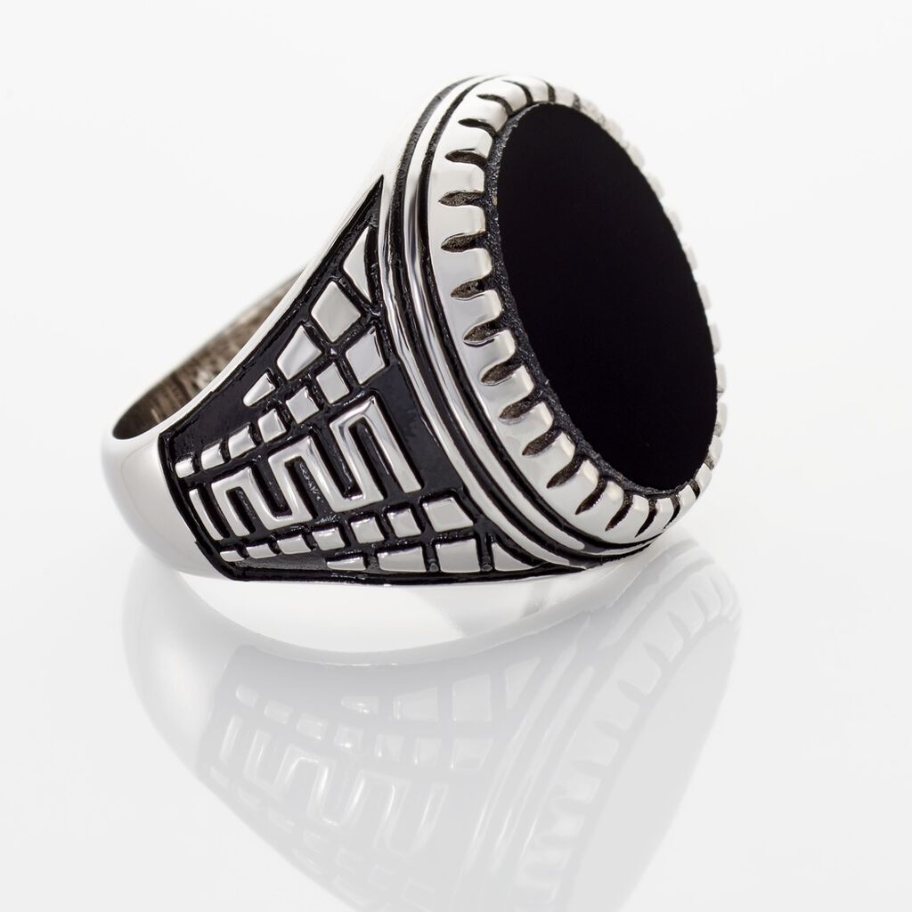 Bague Argent Blanc Thimeo Agathe Noire