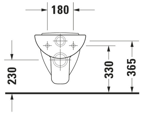 DURAVIT wandcloset D-Code, vlakspoeltoilet met rand, glanzend wit, zonder toiletzitting 2210090000