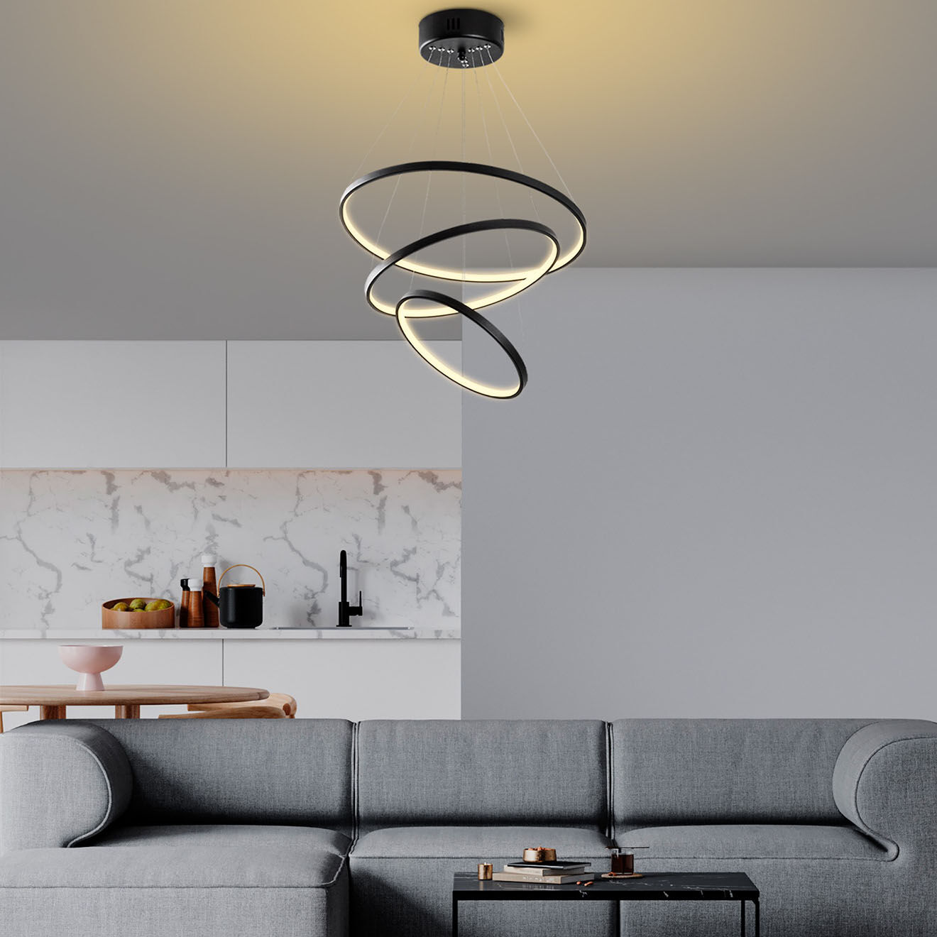 Opviq Suspension SIMIT noire - 50x80x50 cm