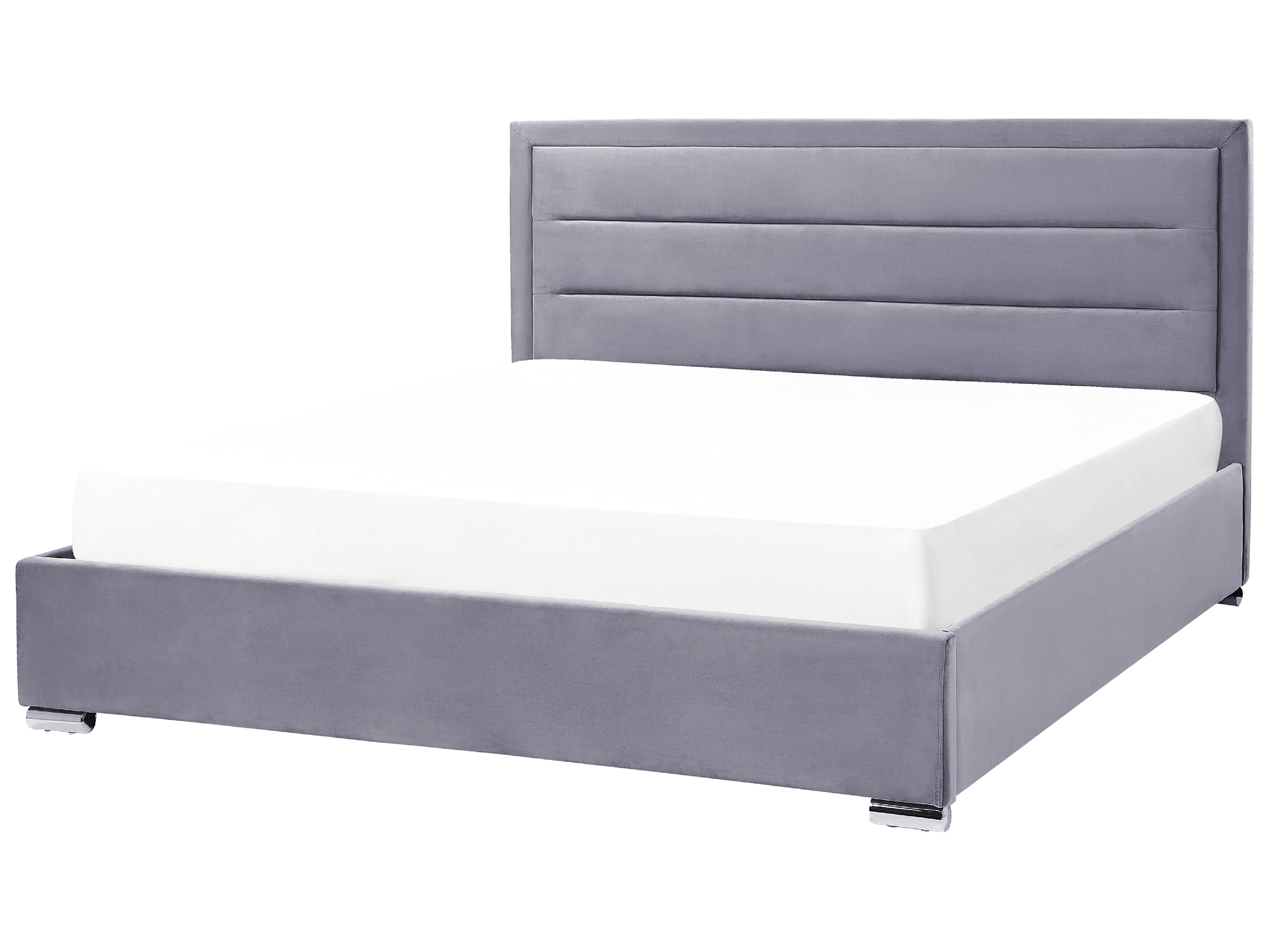 Bed met opbergruimte Fluweel ROUEN 180 x 200 cm Donkergrijs