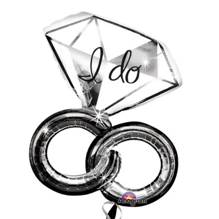 amscan Folienballon SuperShape Wedding Rings, 69 x 76 cm