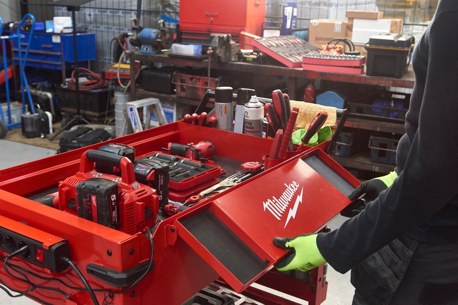 Milwaukee TOOLGUARD™ SWC40-1 Stalen gereedschapswagen rood 102cm - 4932478856