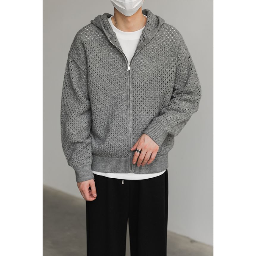 Remeefa - Geperforeerde cardigan met capuchon en rits