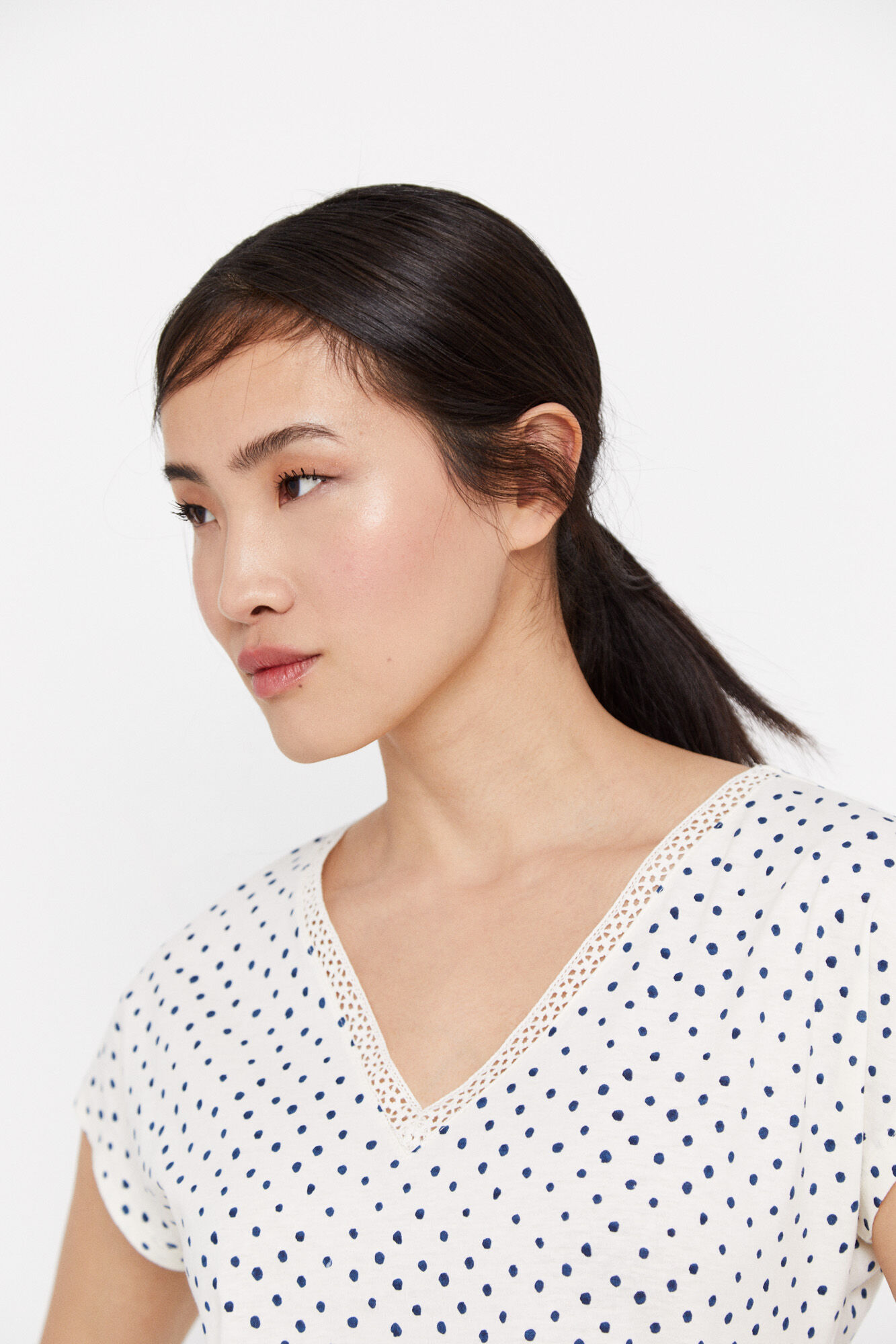 Camiseta com costura picota - Estampa branca
