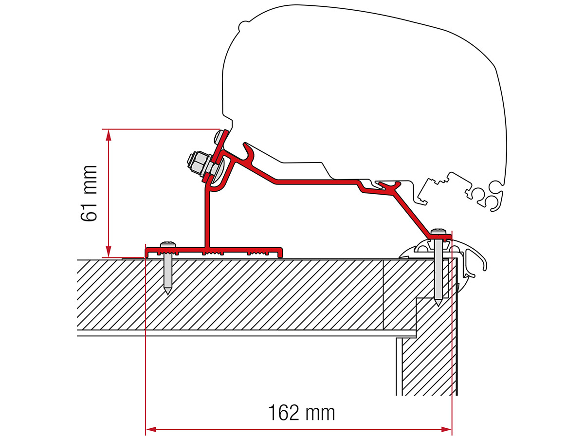 Fiamma F80/F65 adapter Caravan Roof 400 cm