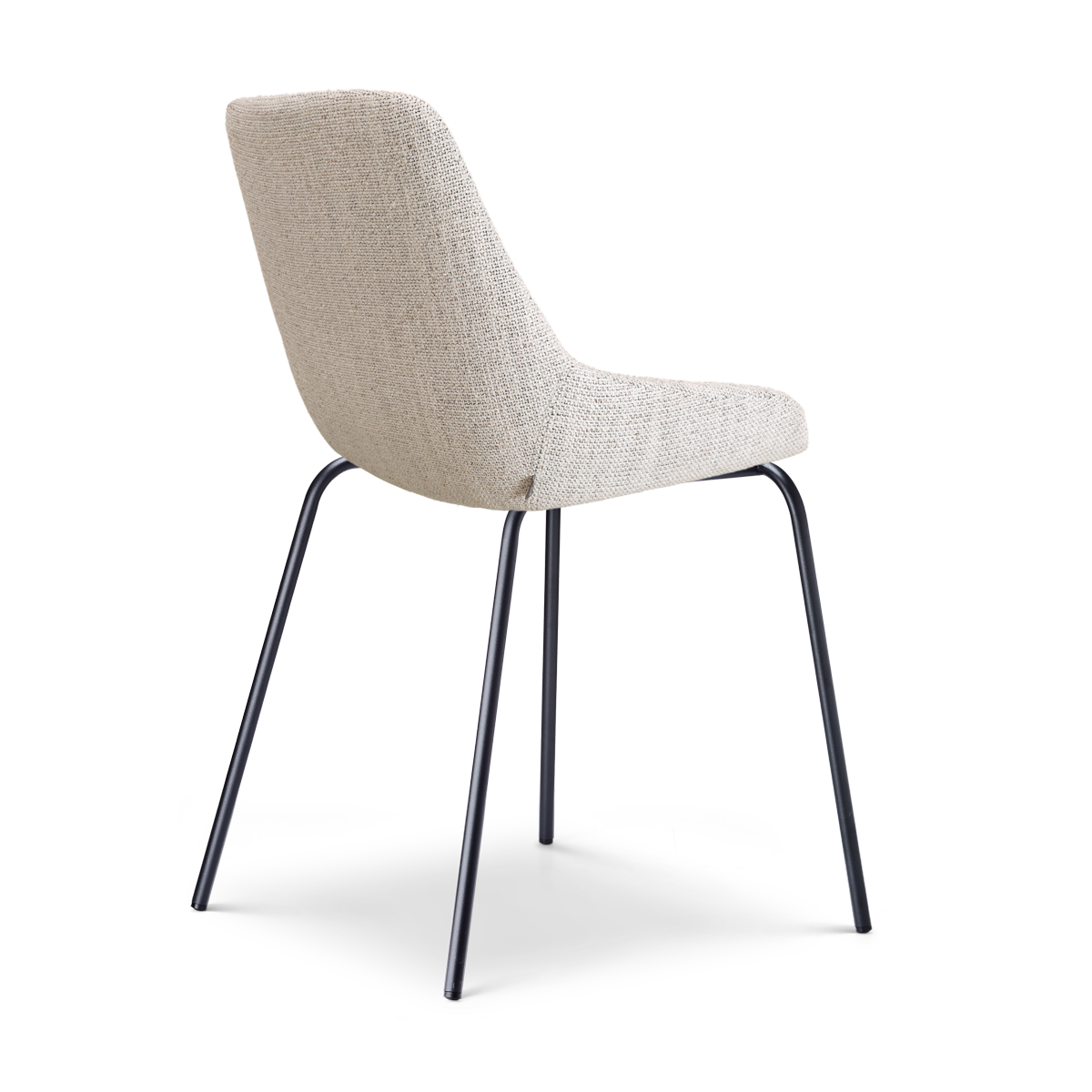 Eetkamerstoel Nora-Isa grijs beige gemêleerd - zwart