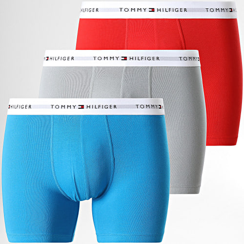 Lot De 3 Boxers 2941 Gris Rouge Bleu Clair