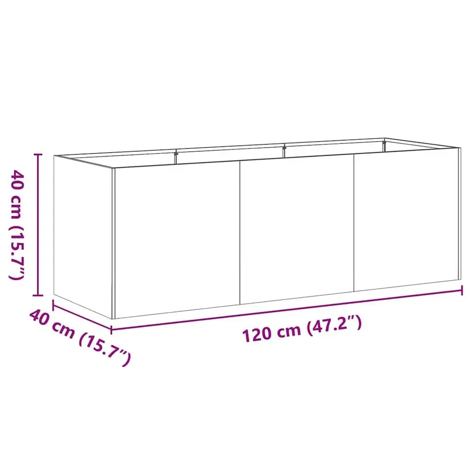 vidaXL - Plantenbak - Bruin - Weervast staal - 120 x 40 x 40 cm