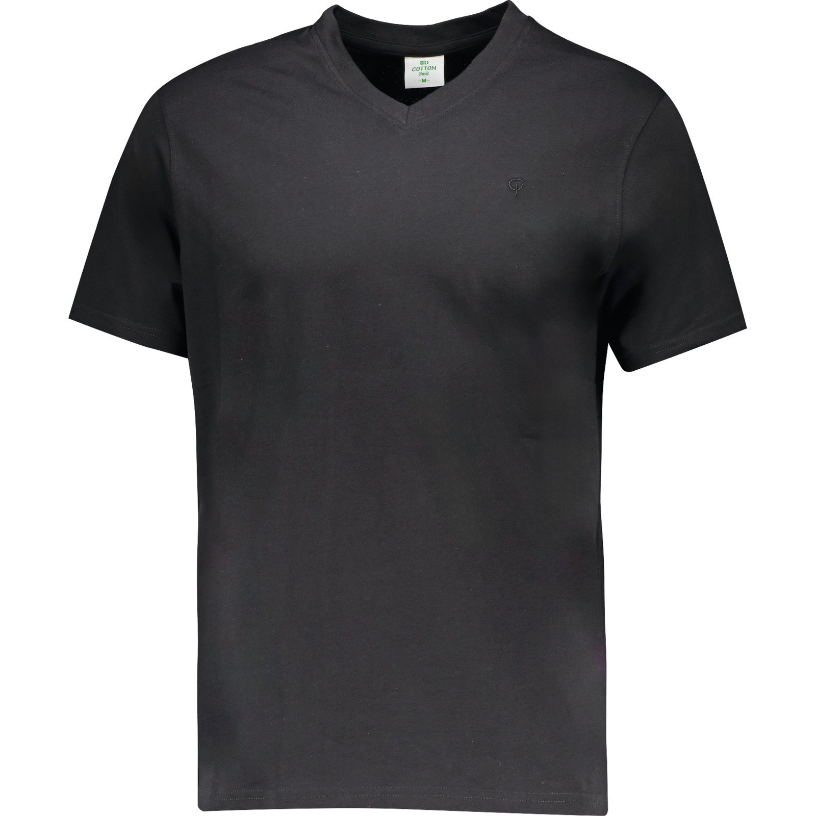 Herren-T-Shirt Bio mit V-Ausschnitt, schwarz