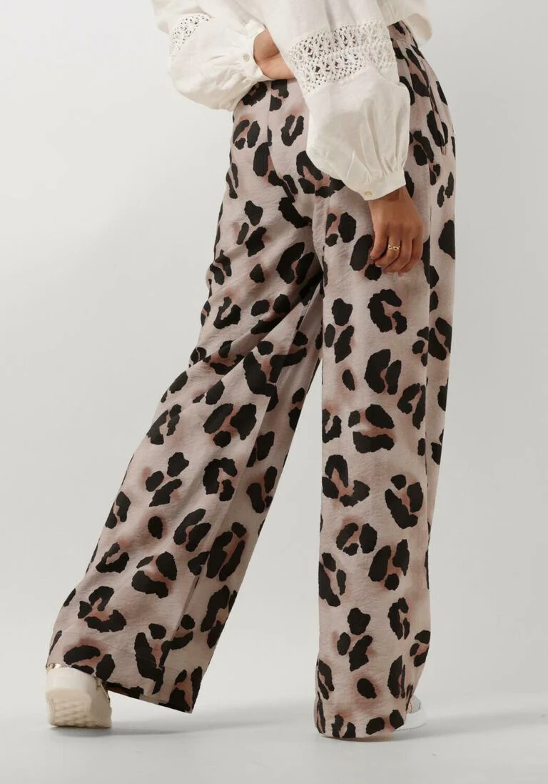 BY-BAR zand by-bar wijde broek benji cheetah pant