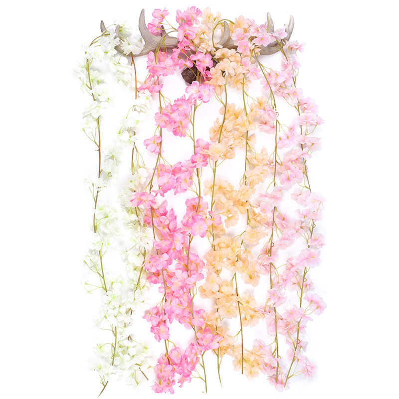 (180cm) Deko Kunstblumen Kirschblumen Girlande Party Tisch Deko - Pink